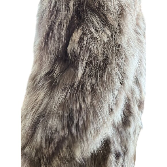 Vintage 1970s J.Fox Boston Genuine Raccoon Fur Coat Car Length Pockets Brown - Picture 9 of 12